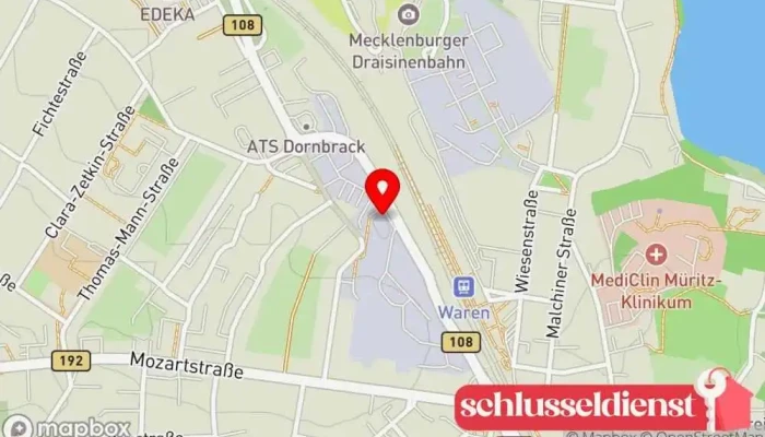 Karte von Mecklenburger Metallguss GmbH Gießerei in Waren (Müritz)