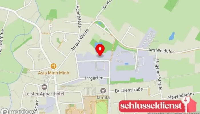 Karte von Metall-Spezial Böse GmbH Metallbauunternehmen, Garagentoranbieter, Geländeranbieter, Treppenbauunternehmen in Weyhe