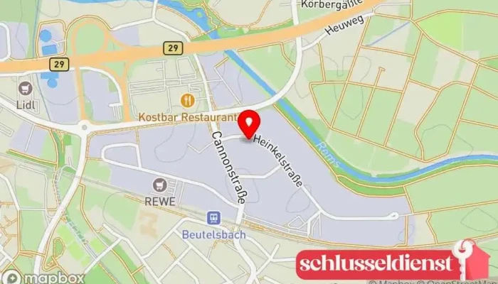 Karte von Metallbau Bößenecker GmbH Metallbauunternehmen, Wintergartenbauer in Weinstadt