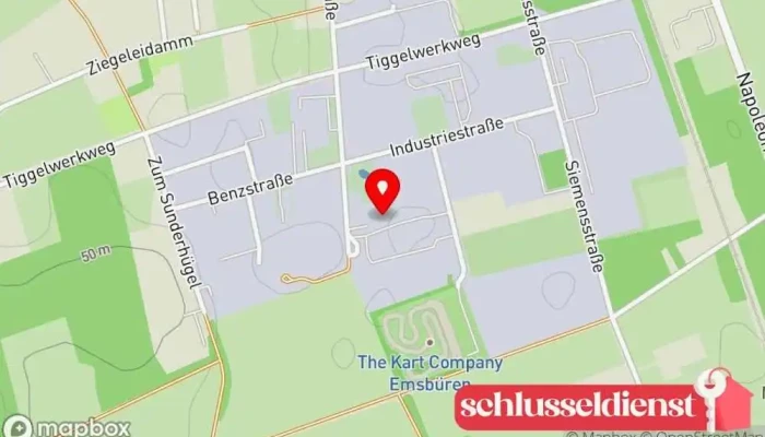 Karte von Metallschmiede Feldhues | Emsbüren Metallbauunternehmen, Metallbauer, Stahlbauunternehmen, Stahlbauer, Schweißbetrieb in Emsbüren