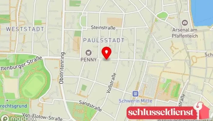 Karte von Moedebeck Schlüssel- & Sicherheitstechnik Schlüsseldienst in Schwerin