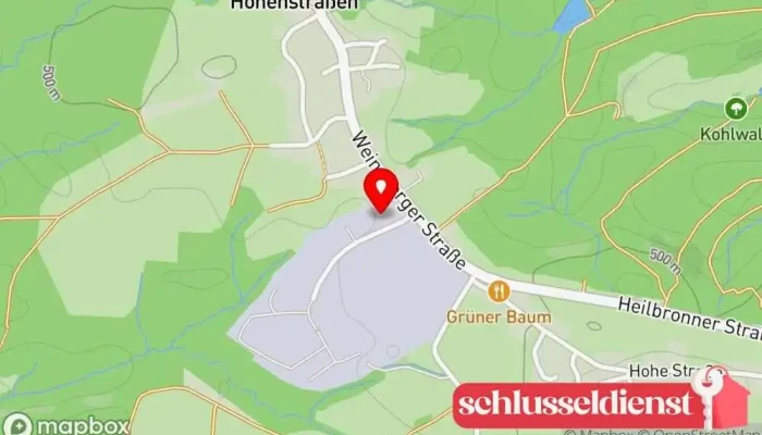 Karte von Nägele GmbH Metallbauunternehmen, Industrieanlagenanbieter, Maschinenbau, Unternehmen für Maschinenbau, Maschinenbauunternehmen, Schweißbetrieb in Mainhardt
