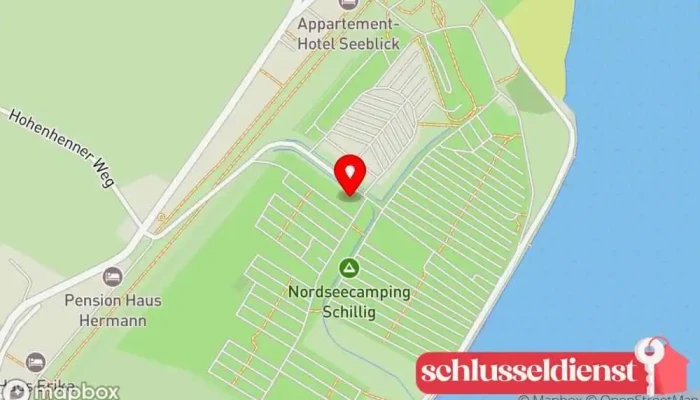 Karte von Nordsee-Campingplatz Schillig Campingplatz in Wangerland
