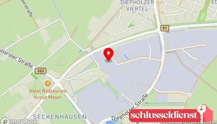Karte von Nustede Metallbau GmbH Bauunternehmen, Metallbauunternehmen in Stuhr