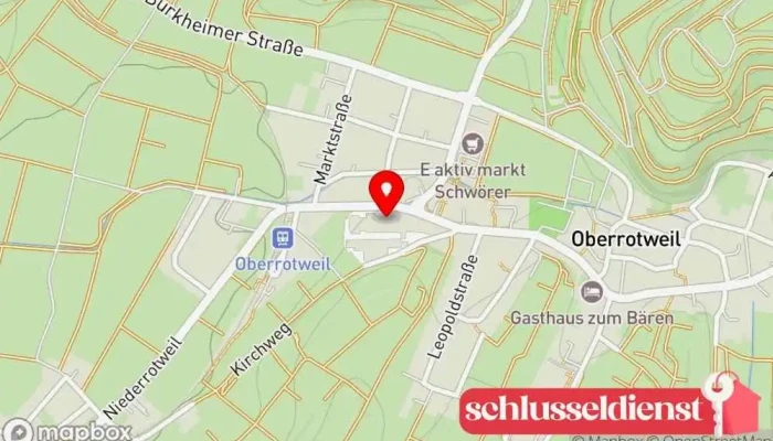 Karte von Oberrotweiler Winzerverein eG Weinkellerei, Sehenswürdigkeit in Vogtsburg im Kaiserstuhl