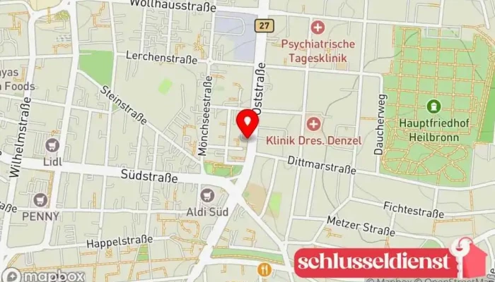 Karte von Perger Metallbauunternehmen in Heilbronn