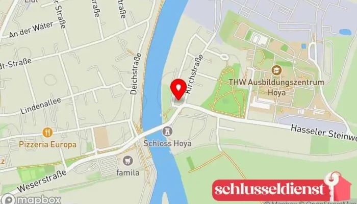 Karte von Rathaus der Samtgemeinde Grafschaft Hoya Rathaus, Kommunalverwaltung in Hoya