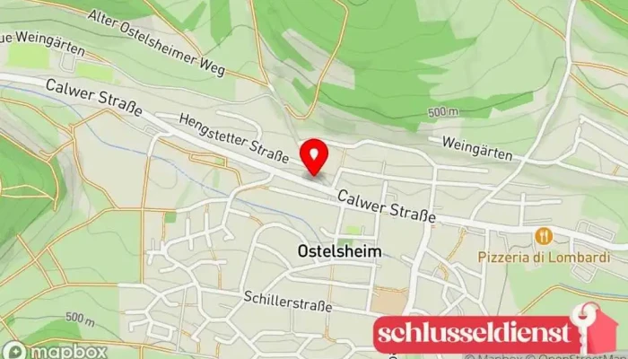 Karte von Renault * Ostelsheim * Alfred Lohre GmbH & Co. KG Renaulthändler, Autowerkstatt, Autohändler, Ölwechseldienst, Reparaturservice, Gebrauchtwagenhändler, Fahrzeuginspektions-Service in Ostelsheim