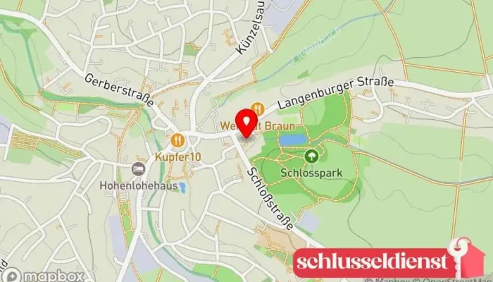 Karte von Residenzschloss Kupferzell Schloss in Kupferzell