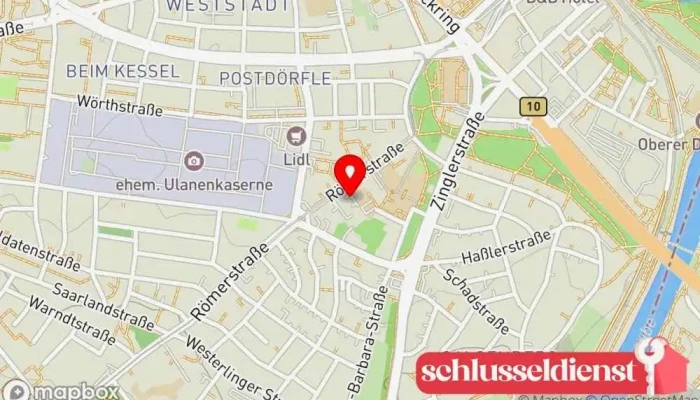 Karte von Rudolf Gum Metallwerkstatt in Ulm