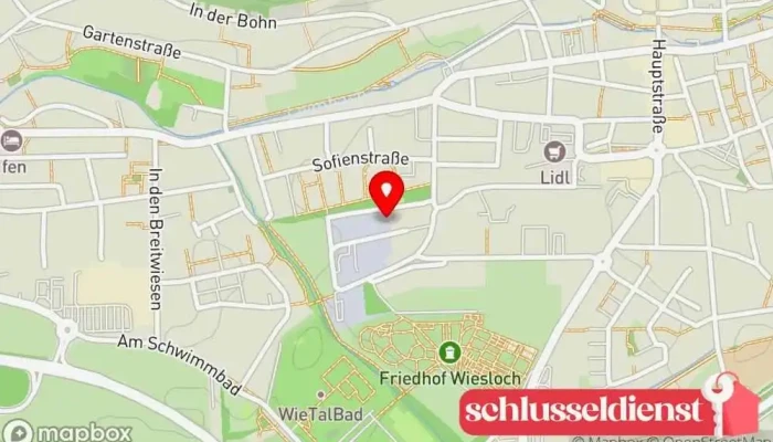 Karte von Sauer Glaser in Wiesloch