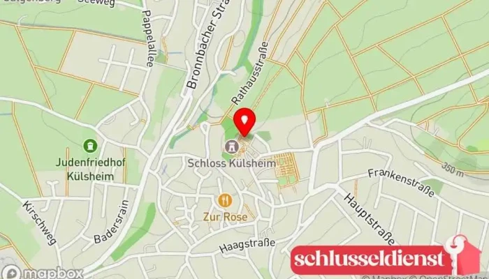 Karte von Schloss / Burg Külsheim (Halbruine) Historische Sehenswürdigkeit in Külsheim