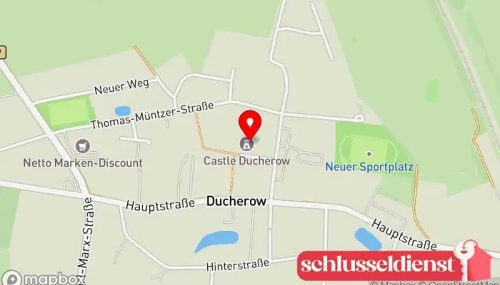 Karte von Schloss Ducherow Historische Sehenswürdigkeit in Ducherow