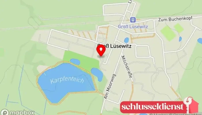 Karte von Schloss Groß Lüsewitz Ferienwohnung, Schloss, Nichtraucher-Ferienunterkunft, Hochzeitsräumlichkeit in Sanitz