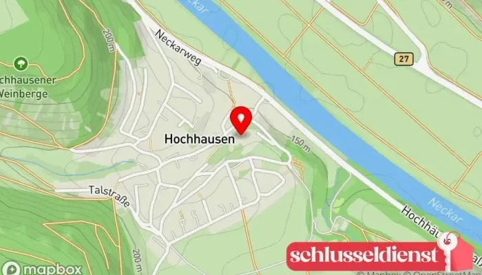 Karte von Schloss Hochhausen Schloss, Bed and Breakfast, Hotel in Haßmersheim