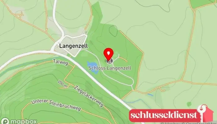 Karte von Schloss Langenzell Schloss, Veranstaltungsstätte, Kulturerbe-Gebäude, Hochzeitsräumlichkeit in Wiesenbach