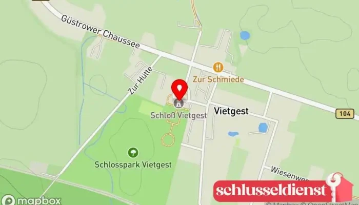 Karte von Schloß Vietgest Hotel in Lalendorf
