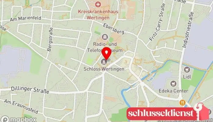 Karte von Schloss Wertingen Schloss in Wertingen