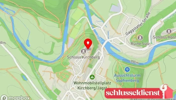 Karte von Schlosscafé Kirchberg Café, Frühstückslokal, Coffeeshop, Dessertrestaurant, Eiscafé in Kirchberg an der Jagst