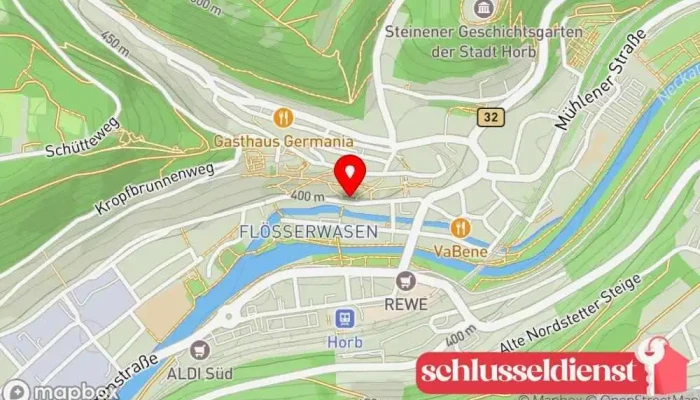 Karte von Schlosserei - Metallbau Metallbauunternehmen in Horb am Neckar