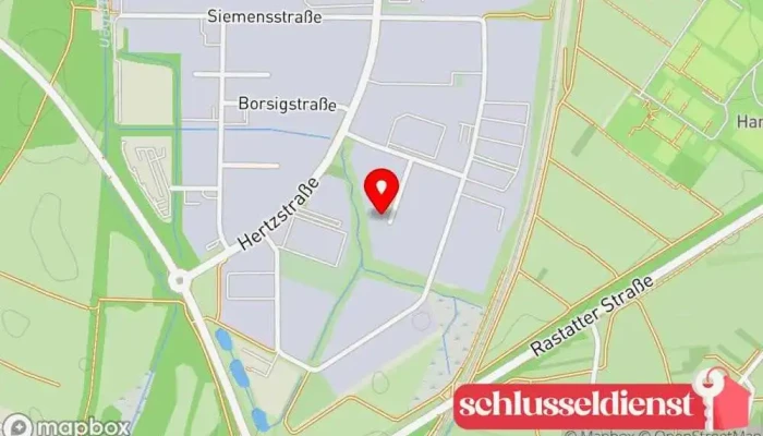 Karte von Schlosserei Christian Wisny Metallbauunternehmen in Ettlingen