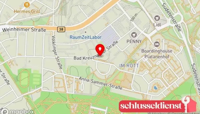Karte von Schlosserei Heinz Guckert Metallwerkstatt in Mannheim