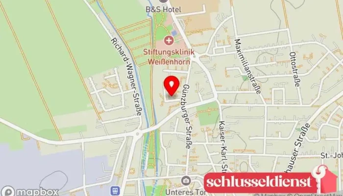 Karte von Schlosserei König GmbH Metallbauunternehmen in 89264 Weißenhorn