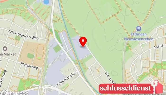 Karte von Schlosserei Rihm Metallbauunternehmen in Ettlingen