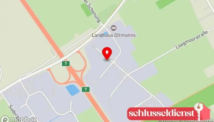 Karte von Schlosserei und Schmiedekunst ter Fehr GmbH Schlüsseldienst in Moormerland