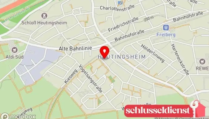 Karte von Schlosserei Uwe Böder Metallwerkstatt, Metallbauunternehmen in Freiberg am Neckar