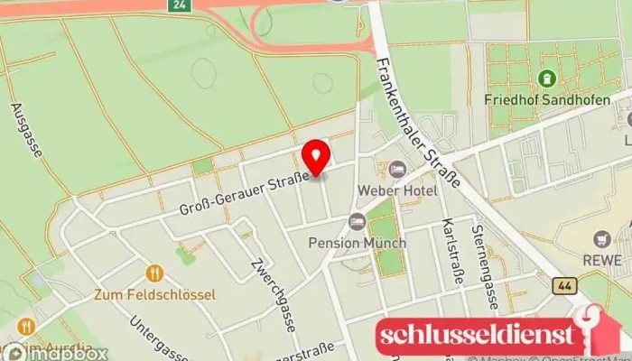 Karte von Schlosserei-Wolf GmbH Metallwerkstatt in Mannheim