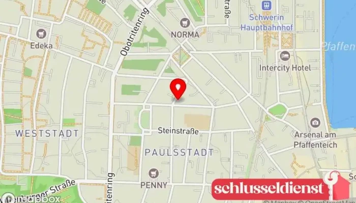 Karte von Schlüssel- und Gravier-Service Inh. Peter Maier Graveur in Schwerin