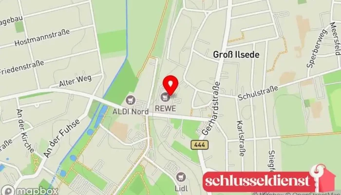Karte von Schlüssel-Hinzmann Schlüsseldienst, Reinigungsdienst in Ilsede
