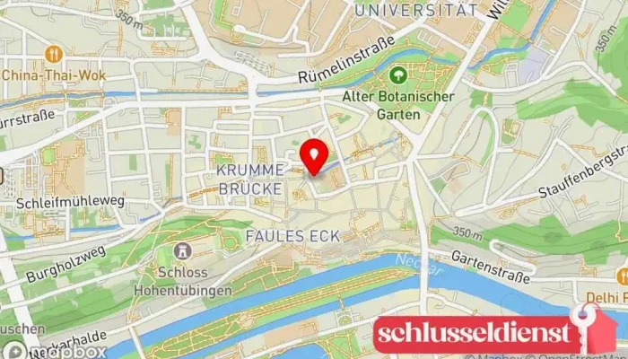 Karte von Schlüsseldienst Schmid Schlüsseldienst in Tübingen