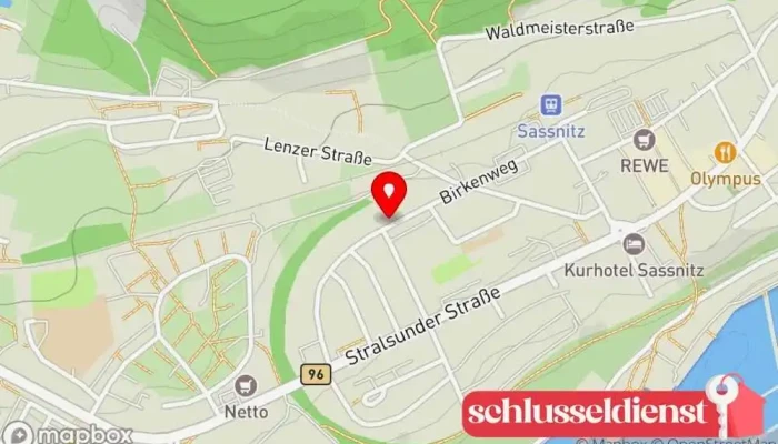 Karte von Schlüsseldienst & Sicherheitstechnik Haase Schlüsseldienst in Sassnitz