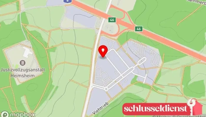 Karte von Schmid + Jakobs GmbH - Bauelemente in Edelstahl Glas Aluminium Geländeranbieter, Bauunternehmen, Zaunbauer, Metallbauunternehmen in Heimsheim