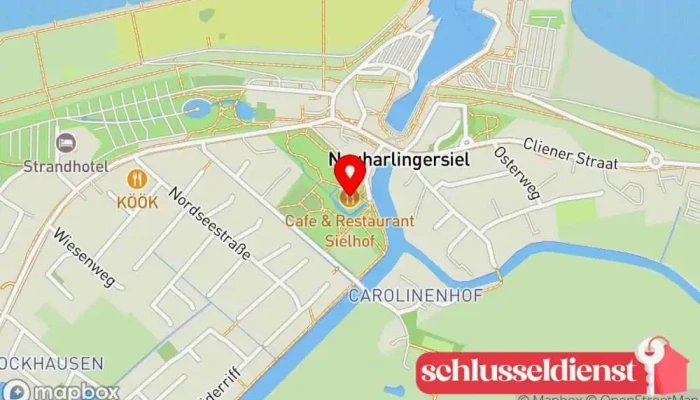 Karte von Sielhof Neuharlingersiel Historische Sehenswürdigkeit in Neuharlingersiel
