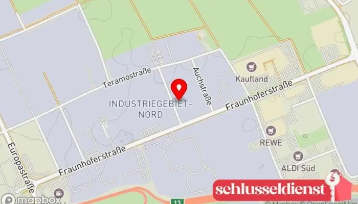 Karte von SNL Zerspanungstechnik GmbH Metallverarbeitungsunternehmen in Memmingen