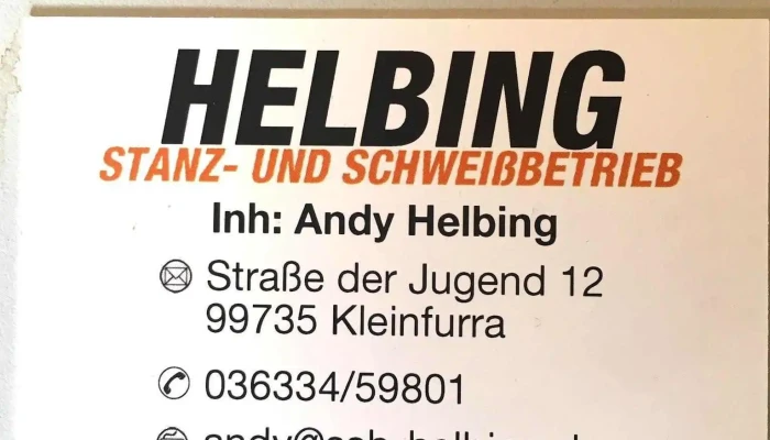 Stanz-und Schweißbetrieb Helbing - 99735 Kleinfurra