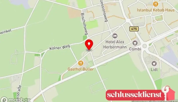 Karte von Tischlerei Riese Glandorf Möbeltischler, Handwerk, Bautischlerei in Glandorf