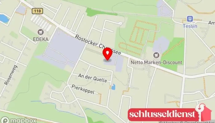 Karte von Tischlerei & Treppenbau Tessin | Meisterbetrieb Bernd Höfs Holzbearbeitungsbedarf in Amt Tessin