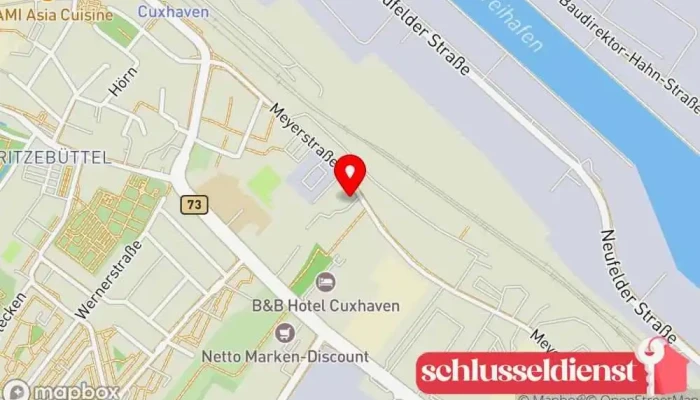 Karte von Tor & Türtechnik - Schlüsseldienst Metallwerkstatt, Schlüsseldienst in Cuxhaven