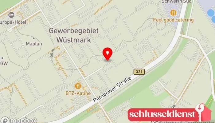 Karte von TTZF-Türen-Tore-Zargen-Fenster Schlüsseldienst in Schwerin