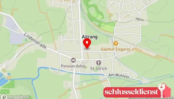 Karte von Ulrich Holzmann GmbH Sanitär, Heizung, Lüftung u. Spenglerei Sanitärinstallateur in Aitrang