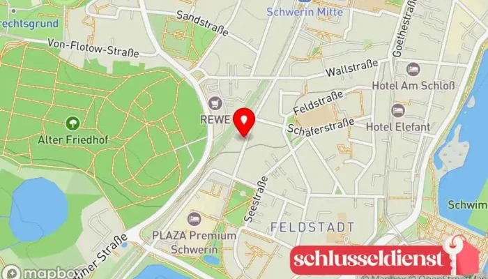 Karte von USI-Metall Metallverarbeitungsunternehmen, Bootsbauer, Metallbauunternehmen in Schwerin