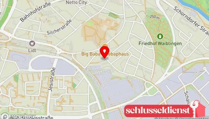 Karte von Vollmer Metallbau OHG Metallbauunternehmen, Gewächshaus, Rasenmäher-Reparaturdienst, Rasenmäher-Fachhandel, Metallwerkstatt, Reparaturservice, Schweißbetrieb in Waiblingen