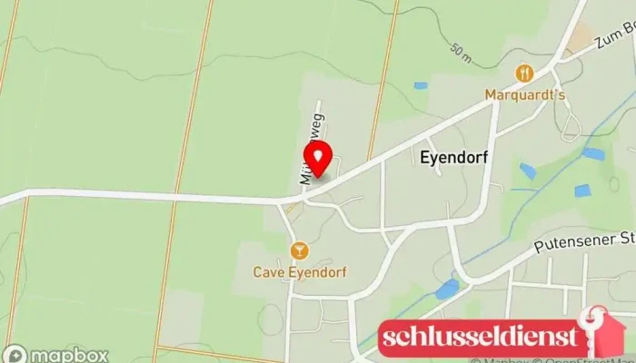 Karte von Willi Meier Schmiede und Schlosserei Metalloberflächenveredler, Fahrradgeschäft, Landmaschinenhändler in Eyendorf