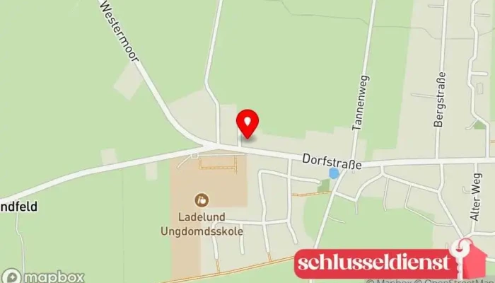 Karte von Zimmerei Tobias Hansen Zimmermann in Ladelund